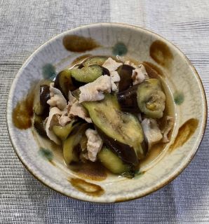 なすと豚肉の煮びたし
