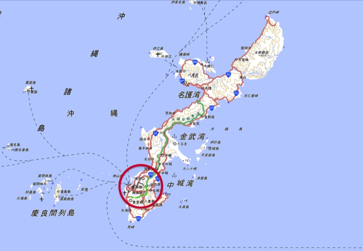 Map of the Okinawa Island