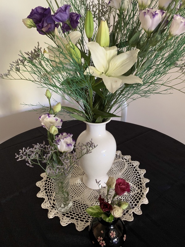 作ってみた生け花の写真です ARREGLO PARA LA CENA DE FIN DE AÑO