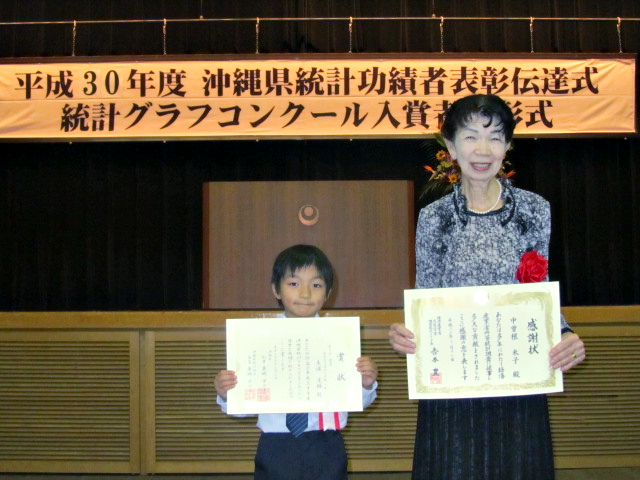 受賞者：東濱凌輔くんと中曽根米子さん