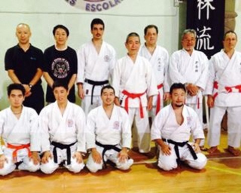 空手道場の皆さんと