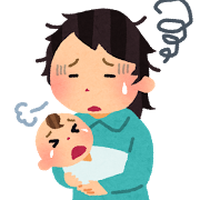 赤ちゃんが泣いて困っている