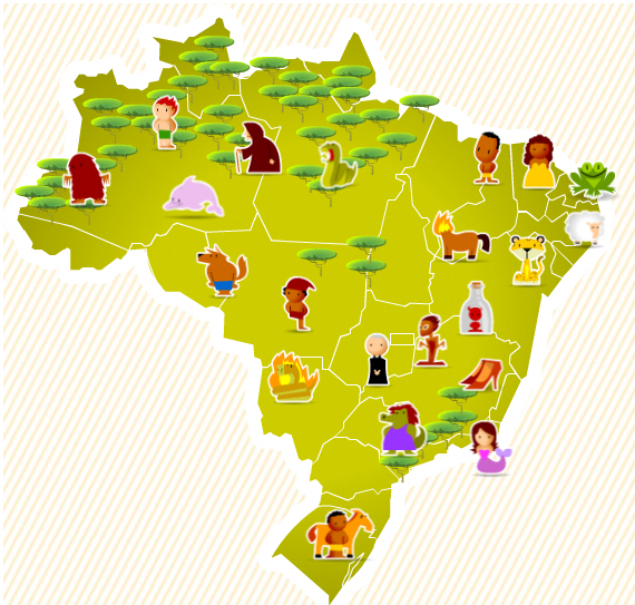 ブラジルの伝説の図解地図