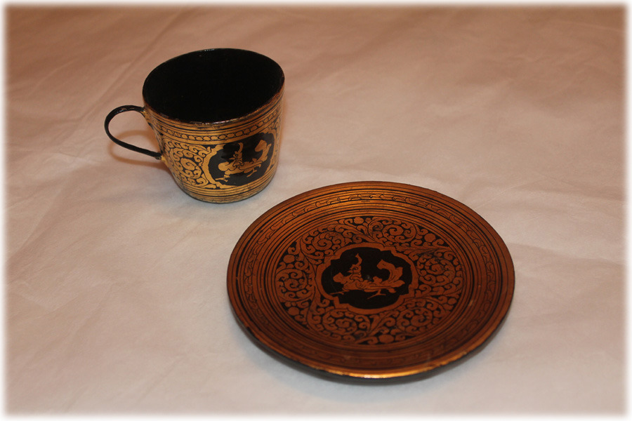 黒漆箔絵コーヒーカップ