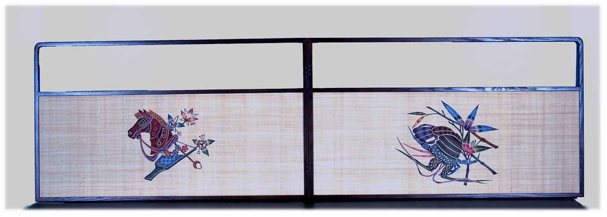 芭蕉布地紅型風炉先屏風