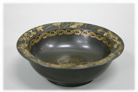 青漆沈金草花文菓子鉢