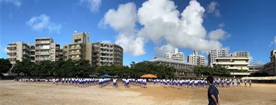 1年生空手演武の練習
