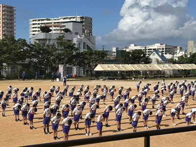 一年生の空手演舞